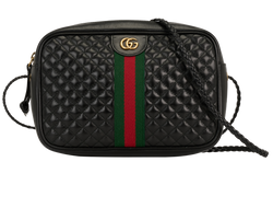 Trapuntata Camera Bag, Leather, Black, 493075, DB, 2*